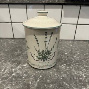 Vintage Woodbine Meadows Lavender Canister – Certified Int’l – Cottagecore Decor